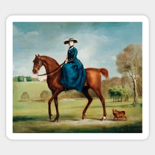 Lady back riding horse Sticker